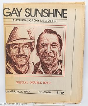 Seller image for Gay Sunshine; a journal of gay liberation, #33/34 Summer/Fall 1977; special double issue for sale by Bolerium Books Inc.