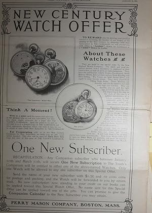 Image du vendeur pour Advertisement for New Century Watches The Landseer and The Jewel mis en vente par Hammonds Antiques & Books