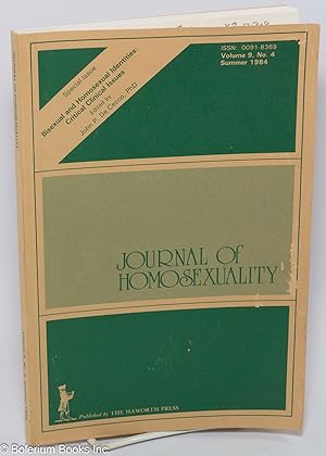 Seller image for Journal of Homosexuality: vol. 9, #4, Summer, 1984: Special Issue - Bisexual & Homosexual Identities for sale by Bolerium Books Inc.