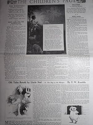 Imagen del vendedor de Article: Childrens Page - Mary Jane and the Hydroplane, Moss Roses, Old Tales Retold by Uncle Ned, the Dog in the Manger a la venta por Hammonds Antiques & Books