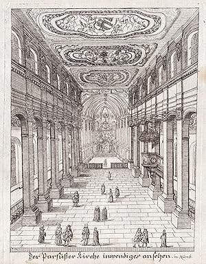 Seller image for Die Parfer Kirche inwendiger ansehen" - Nrnberg Nuremberg / Franziskanerkloster Barferkloster Innenansicht for sale by Antiquariat Steffen Vlkel GmbH