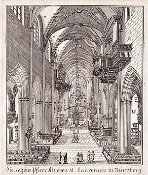 Seller image for Die schne Pfarr Kirchen St. Lorenzen in Nrnberg" - Nrnberg Nuremberg / Lorenzkirche St. Lorenz Kirche Innenansicht for sale by Antiquariat Steffen Vlkel GmbH