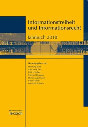 Seller image for Informationsfreiheit und Informationsrecht : Jahrbuch 2018. for sale by Antiquariat Thomas Haker GmbH & Co. KG