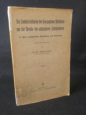 Die Industrieschulen des Herzogtums Westfalen um die Wende des achtzehnten Jahrhunderts in ihrer ...