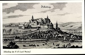 Künstler Ansichtskarte / Postkarte Merian, Dillenburg, Stadt mit Schloss im Jahre 1736