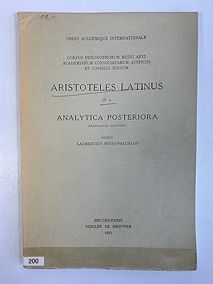 Immagine del venditore per Analytica posteriora. (= Aristoteles Latinus; IV 2. Corpus Philosophorum Medii Aevi). venduto da Antiquariat Bookfarm