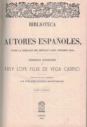 Seller image for COMEDIAS ESCOGIDAS. Tomo I. for sale by Librera Torren de Rueda