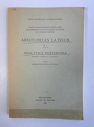 Immagine del venditore per Analytica posteriora. (= Aristoteles Latinus; IV 3. Corpus Philosophorum Medii Aevi). venduto da Antiquariat Bookfarm