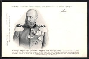 Bild des Verkufers fr Ansichtskarte Albrecht Prinz von Preussen, Regent von Braunschweig zum Verkauf von Bartko-Reher