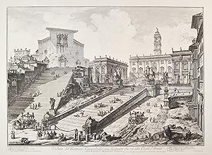 GIOVANNI BATTISTA PIRANESI (1720 - 1778). "Veduta del Romano Campidoglio con Scalinata che va' al...
