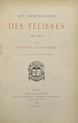 Imagen del vendedor de Les Prcurseurs des Flibres. 1800-1855. Illustrations de Paul Maurou a la venta por Librairie Historique F. Teissdre