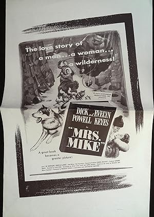 Immagine del venditore per Mrs. Mike Pressbook 1949 Dick Powell, Evelyn Keyes, J.M. Kerrigan venduto da AcornBooksNH