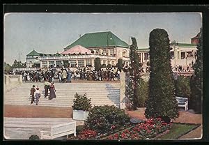 Bild des Verkufers fr Ansichtskarte Leipzig, Welt-Ausstellung fr Buchgewerbe und Graphik 1914, Grosse Terrasse mit Haupt-Caf zum Verkauf von Bartko-Reher