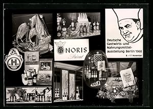 Bild des Verkufers fr Ansichtskarte Berlin, Deutsche Gastwirts- und Nahrungsmittelausstellung 1968, Spirituosen der Firma Noris Privat zum Verkauf von Bartko-Reher