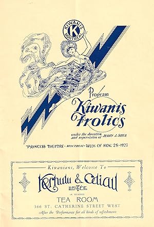 Program Kiwanis Frolics Princess Theatre Montreal 1927 « The King of the Koo Koo Islands ».