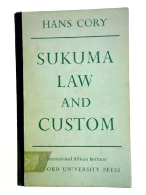 Image du vendeur pour Sukuma Law and Custom mis en vente par World of Rare Books