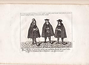 Seller image for Drey Hochzeiter deren einer den Cranz auf blosen Haren der andere neben am Hut, der Mittlere als ein Wittiber am Arm trget" - Nrnberg Nuremberg / Brutigam Hochzeit wedding Tracht costumes for sale by Antiquariat Steffen Vlkel GmbH