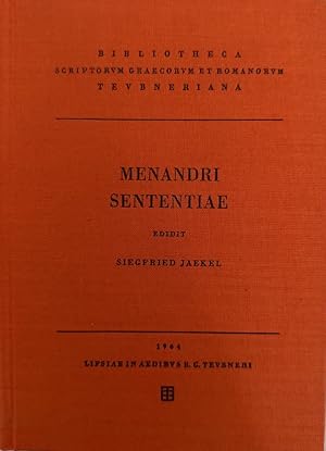 Image du vendeur pour Sententiae. Comparatio Menandri et Philistionis. Edidit Siegfried Jaekel. mis en vente par Wissenschaftl. Antiquariat Th. Haker e.K