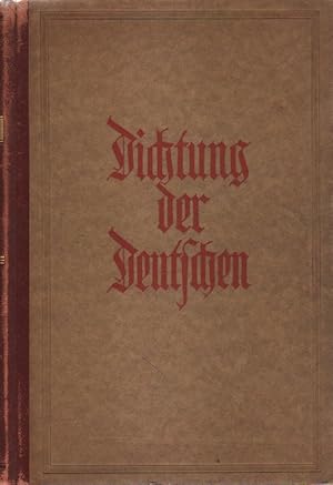 Bild des Verkufers fr Dichtung der Deutschen. zum Verkauf von Versandantiquariat Boller