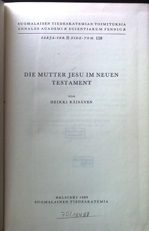 Bild des Verkufers fr Die Mutter Jesu im Neuen Testament. zum Verkauf von books4less (Versandantiquariat Petra Gros GmbH & Co. KG)