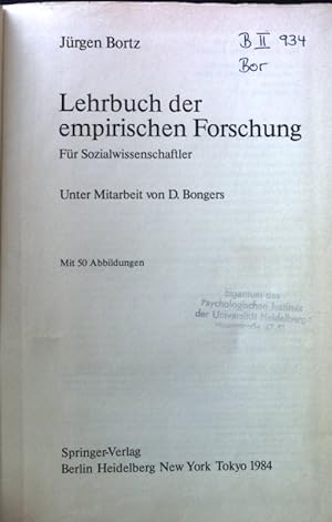 Bild des Verkufers fr Lehrbuch der empirischen Forschung : fr Sozialwissenschaftler. zum Verkauf von books4less (Versandantiquariat Petra Gros GmbH & Co. KG)