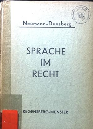 Bild des Verkufers fr Sprache im Recht. zum Verkauf von books4less (Versandantiquariat Petra Gros GmbH & Co. KG)