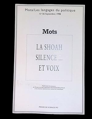 Image du vendeur pour Mots Les langages du politique N56 Septembre 1998 La shoah silence et voix mis en vente par LibrairieLaLettre2