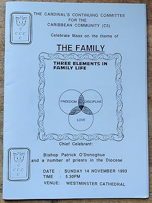 Image du vendeur pour Celebrate Mass on the theme of The Family - Westminster Cathedral Sunday 14 November 1993 mis en vente par Shore Books