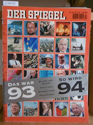 Bild des Verkufers fr Der Spiegel. Heft Nr. 52/93. zum Verkauf von Versandantiquariat Trffelschwein