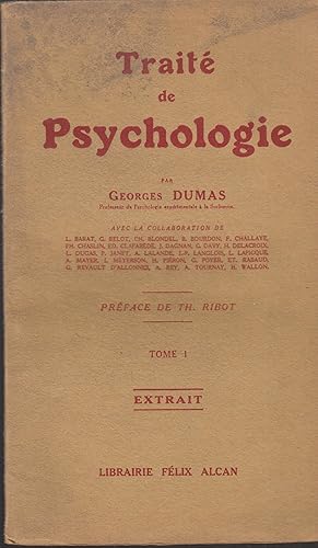 Seller image for Trait de Psychologie - Tome I - Extrait. - Le problme biologique de la conscience. for sale by PRISCA