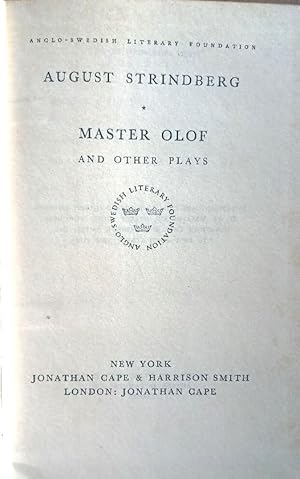 MASTER OLOFF and Other Plays