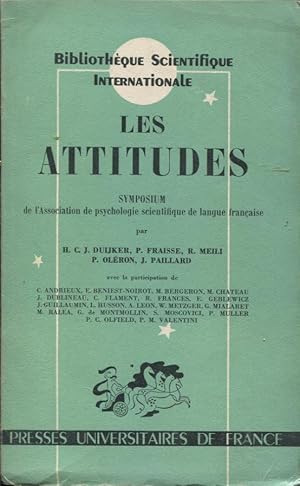 Imagen del vendedor de Les Attitudes. - Symposium de l'Association de psychologie scientifique de langue franaise. a la venta por PRISCA