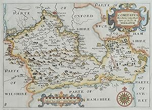 Antique Map BERKSHIRE, Saxton & Hole, Camden original 1637