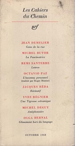 Imagen del vendedor de Les cahiers du chemin n4 - Octobre 1968 : Gens de la rue - La fascinatrice - Une tigresse volcanique - a la venta por PRISCA