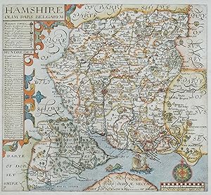 Antique Map HAMPSHIRE, John Norden & William Hole, Camden original 1637