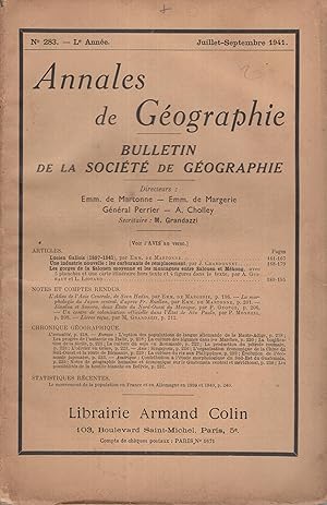 Seller image for Annales de Gographie. - Bulletin de la Socit de Gographie. - L Anne - N 283 for sale by PRISCA