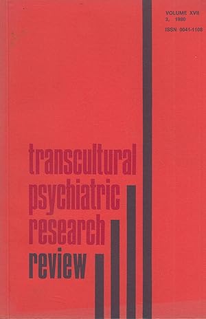 Imagen del vendedor de Transcultural Psychiatric Research Review - Volume XVII - 3, 1980. a la venta por PRISCA