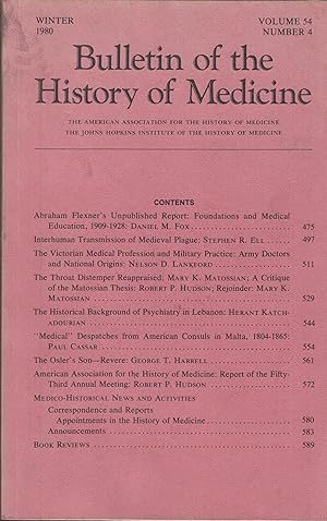 Seller image for Bulletin of the history of medicine : organ of the American Association for the History of Medicine and of the Johns Hopkins Institute of the History of Medicine. for sale by PRISCA