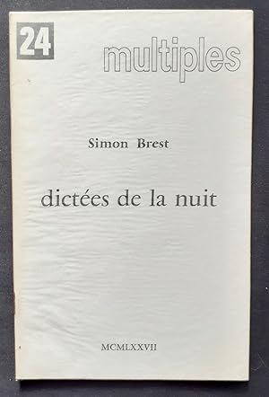 Seller image for Dictes de la nuit. Multiples n24. for sale by Le Livre  Venir