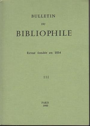 Image du vendeur pour Bulletin du Bibliophile - N III mis en vente par PRISCA