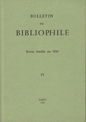 Image du vendeur pour Bulletin du Bibliophile - N IV mis en vente par PRISCA