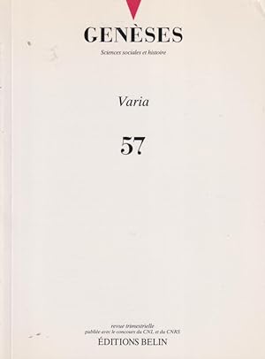Seller image for Genses. Sciences sociales et histoire. - N 57 - Varia for sale by PRISCA
