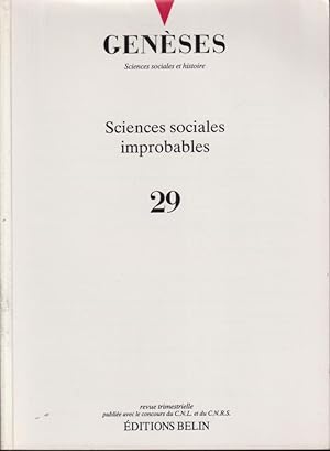Seller image for Genses. Sciences sociales et histoire. - N 29 - Sciences sociales improbables. for sale by PRISCA