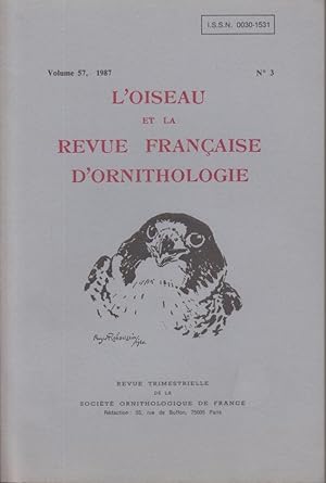 Bild des Verkufers fr L'Oiseau et la Revue Franaise d'Ornithologie. - Volume 57 - N 3 zum Verkauf von PRISCA