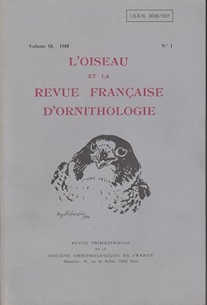 Seller image for L'Oiseau et la Revue Franaise d'Ornithologie. - Volume 58 - N 1 for sale by PRISCA
