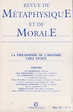 Imagen del vendedor de La philosophie de l'histoire chez Fichte . Mars 96, N 1 a la venta por PRISCA