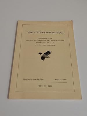 Bild des Verkufers fr Ornithologischer Anzeiger : Band 32 - Heft 3, Dezember 1993 zum Verkauf von BcherBirne