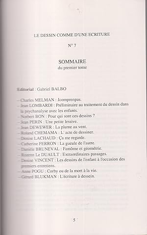 Image du vendeur pour La Psychanalyse de l'Enfant. - Revue de l'Association Freudienne. - Tome 1 - N 7 - Le dessin comme d'une criture. mis en vente par PRISCA