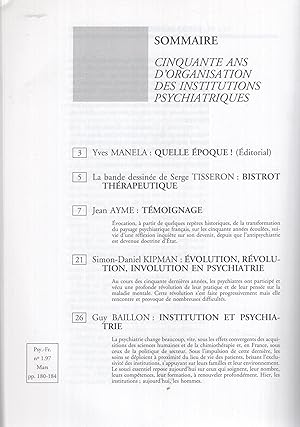 Seller image for Psychiatrie Franaise. - Vol. XXVIII - N 1 - Mars 1997. - Cinquante ans d'organisation des institutions psychiatriques. for sale by PRISCA