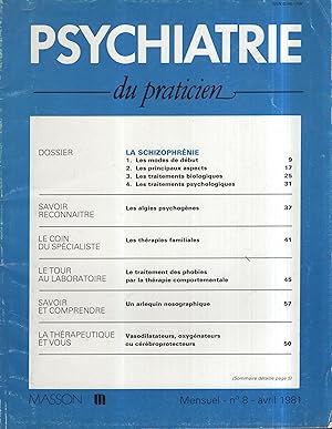 Imagen del vendedor de Psychiatrie du praticien. - N 8 - Avril 1981. a la venta por PRISCA